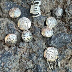 Vintage Southwest Western Metal Button Covers